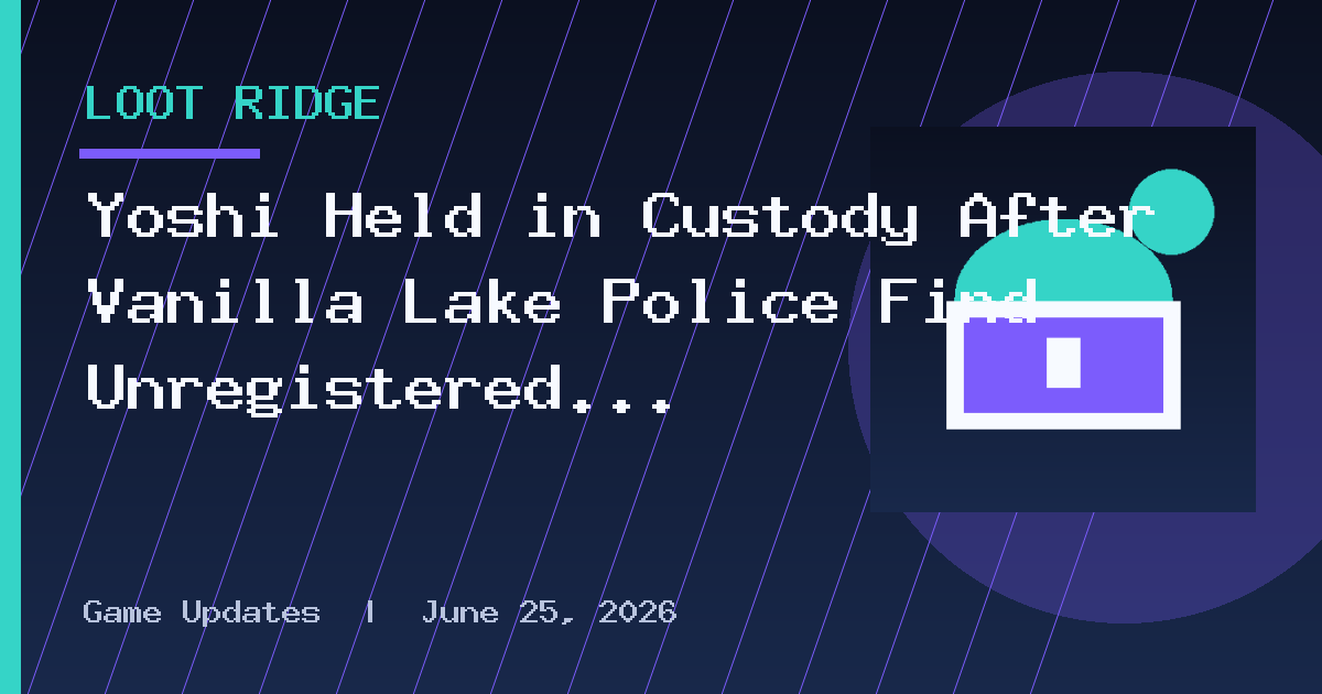 Yoshi Held in Custody After Vanilla Lake Police Find Unregistered Red Turtle